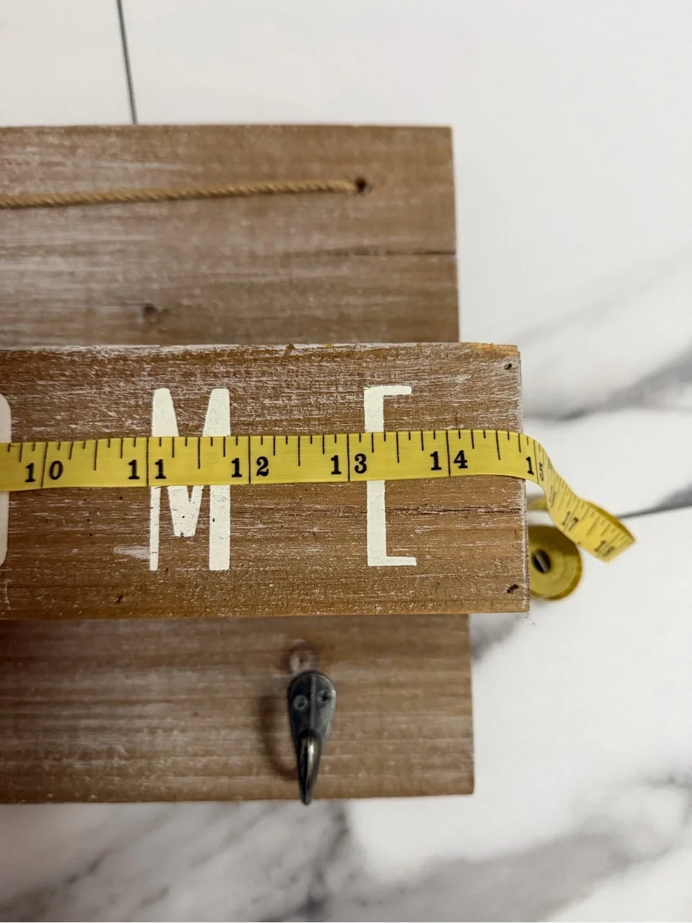Brown Wooden Welcome Wall Hook Rack with White Lettering